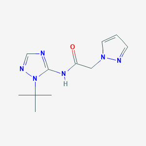 molecular formula C11H16N6O B6955096 N-(2-tert-butyl-1,2,4-triazol-3-yl)-2-pyrazol-1-ylacetamide 