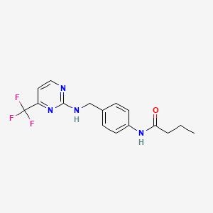 molecular formula C16H17F3N4O B6955147 N-[4-[[[4-(trifluoromethyl)pyrimidin-2-yl]amino]methyl]phenyl]butanamide 