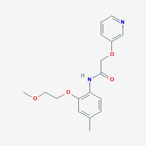 molecular formula C17H20N2O4 B6955162 N-[2-(2-methoxyethoxy)-4-methylphenyl]-2-pyridin-3-yloxyacetamide 