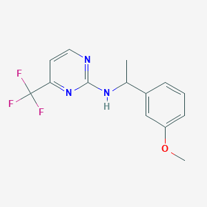 molecular formula C14H14F3N3O B6955183 N-[1-(3-methoxyphenyl)ethyl]-4-(trifluoromethyl)pyrimidin-2-amine 