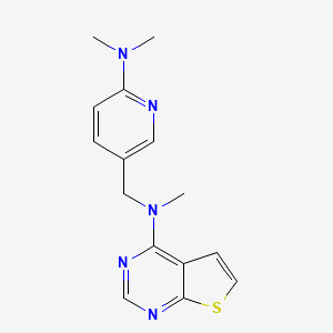 molecular formula C15H17N5S B6955193 N-[[6-(dimethylamino)pyridin-3-yl]methyl]-N-methylthieno[2,3-d]pyrimidin-4-amine 