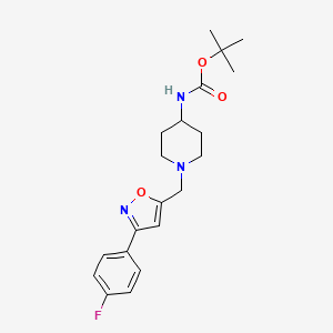 molecular formula C20H26FN3O3 B6955247 tert-butyl N-[1-[[3-(4-fluorophenyl)-1,2-oxazol-5-yl]methyl]piperidin-4-yl]carbamate 