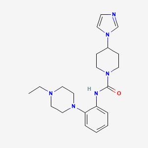 molecular formula C21H30N6O B6955295 N-[2-(4-ethylpiperazin-1-yl)phenyl]-4-imidazol-1-ylpiperidine-1-carboxamide 