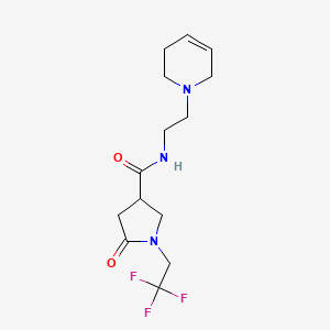 molecular formula C14H20F3N3O2 B6955462 N-[2-(3,6-dihydro-2H-pyridin-1-yl)ethyl]-5-oxo-1-(2,2,2-trifluoroethyl)pyrrolidine-3-carboxamide 