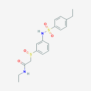 molecular formula C18H22N2O4S2 B6955467 N-ethyl-2-[3-[(4-ethylphenyl)sulfonylamino]phenyl]sulfinylacetamide 