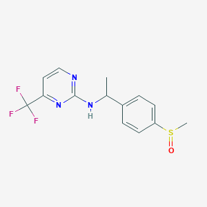 molecular formula C14H14F3N3OS B6955488 N-[1-(4-methylsulfinylphenyl)ethyl]-4-(trifluoromethyl)pyrimidin-2-amine 