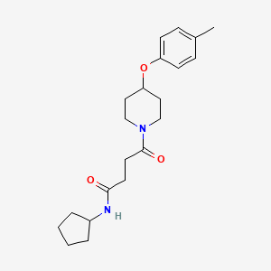 molecular formula C21H30N2O3 B6955497 N-cyclopentyl-4-[4-(4-methylphenoxy)piperidin-1-yl]-4-oxobutanamide 
