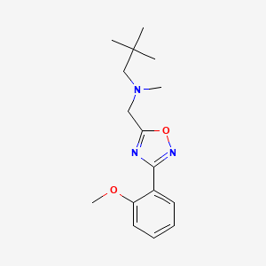 molecular formula C16H23N3O2 B6955522 N-[[3-(2-methoxyphenyl)-1,2,4-oxadiazol-5-yl]methyl]-N,2,2-trimethylpropan-1-amine 
