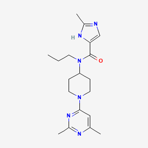 molecular formula C19H28N6O B6955573 N-[1-(2,6-dimethylpyrimidin-4-yl)piperidin-4-yl]-2-methyl-N-propyl-1H-imidazole-5-carboxamide 