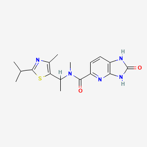 molecular formula C17H21N5O2S B6955603 N-methyl-N-[1-(4-methyl-2-propan-2-yl-1,3-thiazol-5-yl)ethyl]-2-oxo-1,3-dihydroimidazo[4,5-b]pyridine-5-carboxamide 