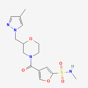 molecular formula C15H20N4O5S B6955613 N-methyl-4-[2-[(4-methylpyrazol-1-yl)methyl]morpholine-4-carbonyl]furan-2-sulfonamide 