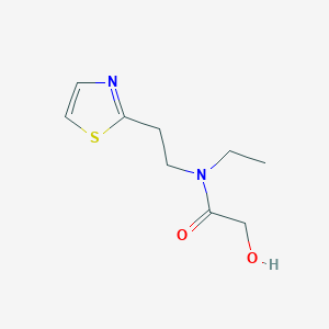 molecular formula C9H14N2O2S B6955747 N-ethyl-2-hydroxy-N-[2-(1,3-thiazol-2-yl)ethyl]acetamide 