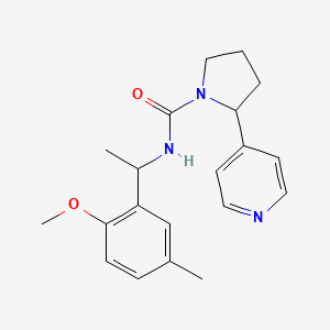 molecular formula C20H25N3O2 B6955778 N-[1-(2-methoxy-5-methylphenyl)ethyl]-2-pyridin-4-ylpyrrolidine-1-carboxamide 