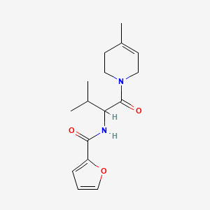 molecular formula C16H22N2O3 B6955786 N-[3-methyl-1-(4-methyl-3,6-dihydro-2H-pyridin-1-yl)-1-oxobutan-2-yl]furan-2-carboxamide 