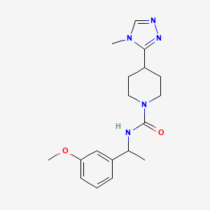 molecular formula C18H25N5O2 B6955872 N-[1-(3-methoxyphenyl)ethyl]-4-(4-methyl-1,2,4-triazol-3-yl)piperidine-1-carboxamide 