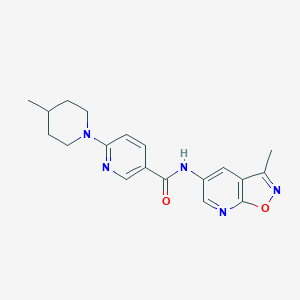 molecular formula C19H21N5O2 B6955911 N-(3-methyl-[1,2]oxazolo[5,4-b]pyridin-5-yl)-6-(4-methylpiperidin-1-yl)pyridine-3-carboxamide 