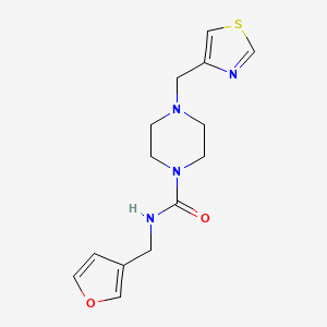 molecular formula C14H18N4O2S B6955988 N-(furan-3-ylmethyl)-4-(1,3-thiazol-4-ylmethyl)piperazine-1-carboxamide 