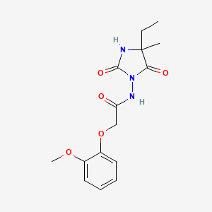 molecular formula C15H19N3O5 B6956028 N-(4-ethyl-4-methyl-2,5-dioxoimidazolidin-1-yl)-2-(2-methoxyphenoxy)acetamide 