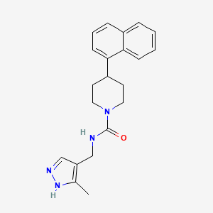 molecular formula C21H24N4O B6956115 N-[(5-methyl-1H-pyrazol-4-yl)methyl]-4-naphthalen-1-ylpiperidine-1-carboxamide 