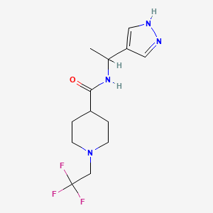 molecular formula C13H19F3N4O B6956138 N-[1-(1H-pyrazol-4-yl)ethyl]-1-(2,2,2-trifluoroethyl)piperidine-4-carboxamide 