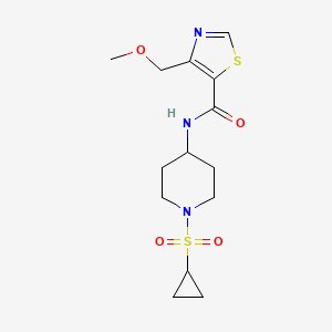 molecular formula C14H21N3O4S2 B6956165 N-(1-cyclopropylsulfonylpiperidin-4-yl)-4-(methoxymethyl)-1,3-thiazole-5-carboxamide 