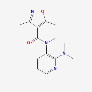 molecular formula C14H18N4O2 B6956178 N-[2-(dimethylamino)pyridin-3-yl]-N,3,5-trimethyl-1,2-oxazole-4-carboxamide 