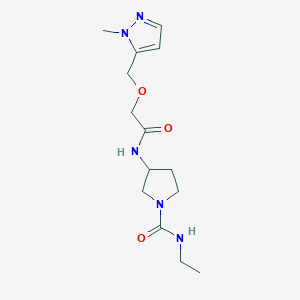 molecular formula C14H23N5O3 B6956184 N-ethyl-3-[[2-[(2-methylpyrazol-3-yl)methoxy]acetyl]amino]pyrrolidine-1-carboxamide 