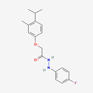molecular formula C18H21FN2O2 B6956199 N'-(4-fluorophenyl)-2-(3-methyl-4-propan-2-ylphenoxy)acetohydrazide 
