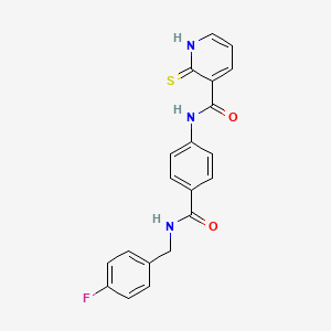 molecular formula C20H16FN3O2S B6956209 N-[4-[(4-fluorophenyl)methylcarbamoyl]phenyl]-2-sulfanylidene-1H-pyridine-3-carboxamide 