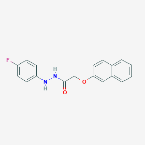 molecular formula C18H15FN2O2 B6956215 N'-(4-fluorophenyl)-2-naphthalen-2-yloxyacetohydrazide 