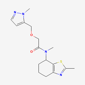 molecular formula C16H22N4O2S B6956283 N-methyl-2-[(2-methylpyrazol-3-yl)methoxy]-N-(2-methyl-4,5,6,7-tetrahydro-1,3-benzothiazol-7-yl)acetamide 