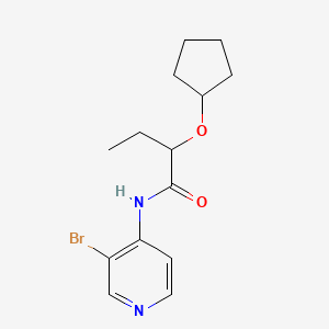 molecular formula C14H19BrN2O2 B6956313 N-(3-bromopyridin-4-yl)-2-cyclopentyloxybutanamide 