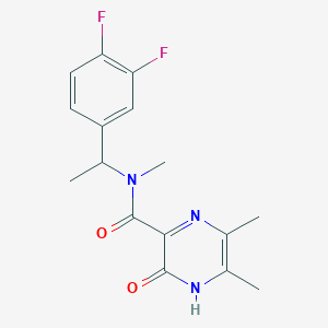 molecular formula C16H17F2N3O2 B6956330 N-[1-(3,4-difluorophenyl)ethyl]-N,5,6-trimethyl-2-oxo-1H-pyrazine-3-carboxamide 