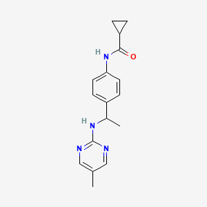 molecular formula C17H20N4O B6956390 N-[4-[1-[(5-methylpyrimidin-2-yl)amino]ethyl]phenyl]cyclopropanecarboxamide 