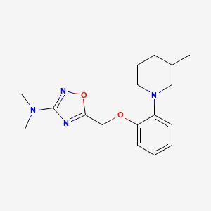 molecular formula C17H24N4O2 B6956394 N,N-dimethyl-5-[[2-(3-methylpiperidin-1-yl)phenoxy]methyl]-1,2,4-oxadiazol-3-amine 