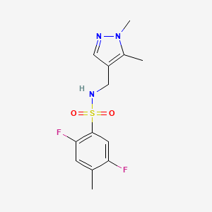 molecular formula C13H15F2N3O2S B6956416 N-[(1,5-dimethylpyrazol-4-yl)methyl]-2,5-difluoro-4-methylbenzenesulfonamide 
