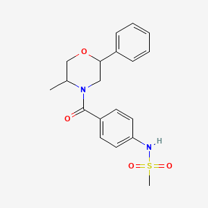 molecular formula C19H22N2O4S B6956523 N-[4-(5-methyl-2-phenylmorpholine-4-carbonyl)phenyl]methanesulfonamide 