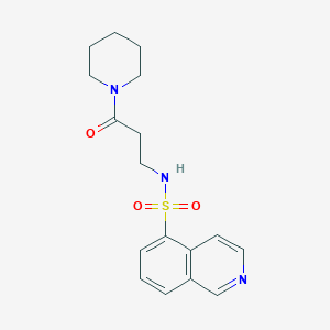 molecular formula C17H21N3O3S B6956617 N-(3-oxo-3-piperidin-1-ylpropyl)isoquinoline-5-sulfonamide 