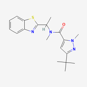 molecular formula C19H24N4OS B6956633 N-[1-(1,3-benzothiazol-2-yl)ethyl]-5-tert-butyl-N,2-dimethylpyrazole-3-carboxamide 