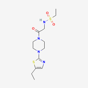 molecular formula C13H22N4O3S2 B6956659 N-[2-[4-(5-ethyl-1,3-thiazol-2-yl)piperazin-1-yl]-2-oxoethyl]ethanesulfonamide 