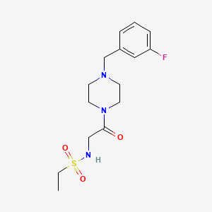 molecular formula C15H22FN3O3S B6956673 N-[2-[4-[(3-fluorophenyl)methyl]piperazin-1-yl]-2-oxoethyl]ethanesulfonamide 