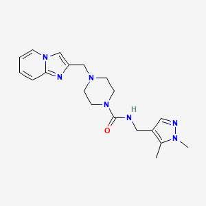 molecular formula C19H25N7O B6956677 N-[(1,5-dimethylpyrazol-4-yl)methyl]-4-(imidazo[1,2-a]pyridin-2-ylmethyl)piperazine-1-carboxamide 