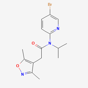 molecular formula C15H18BrN3O2 B6956689 N-(5-bromopyridin-2-yl)-2-(3,5-dimethyl-1,2-oxazol-4-yl)-N-propan-2-ylacetamide 