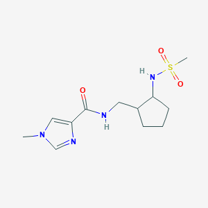 molecular formula C12H20N4O3S B6956766 N-[[2-(methanesulfonamido)cyclopentyl]methyl]-1-methylimidazole-4-carboxamide 