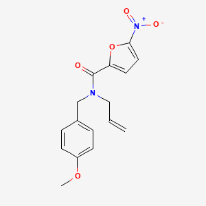 molecular formula C16H16N2O5 B6956793 N-[(4-methoxyphenyl)methyl]-5-nitro-N-prop-2-enylfuran-2-carboxamide 