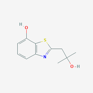 molecular formula C11H13NO2S B069568 2-Benzothiazoleethanol,7-hydroxy-alpha,alpha-dimethyl-(9CI) CAS No. 163299-26-1