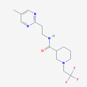 molecular formula C15H21F3N4O B6956833 N-[2-(5-methylpyrimidin-2-yl)ethyl]-1-(2,2,2-trifluoroethyl)piperidine-3-carboxamide 