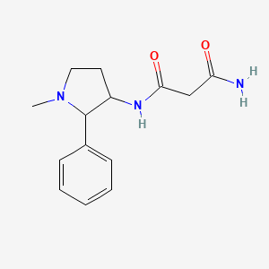 molecular formula C14H19N3O2 B6956840 N'-(1-methyl-2-phenylpyrrolidin-3-yl)propanediamide 