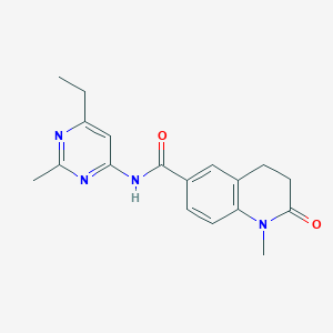molecular formula C18H20N4O2 B6956860 N-(6-ethyl-2-methylpyrimidin-4-yl)-1-methyl-2-oxo-3,4-dihydroquinoline-6-carboxamide 