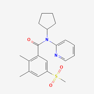 molecular formula C20H24N2O3S B6956863 N-cyclopentyl-2,3-dimethyl-5-methylsulfonyl-N-pyridin-2-ylbenzamide 